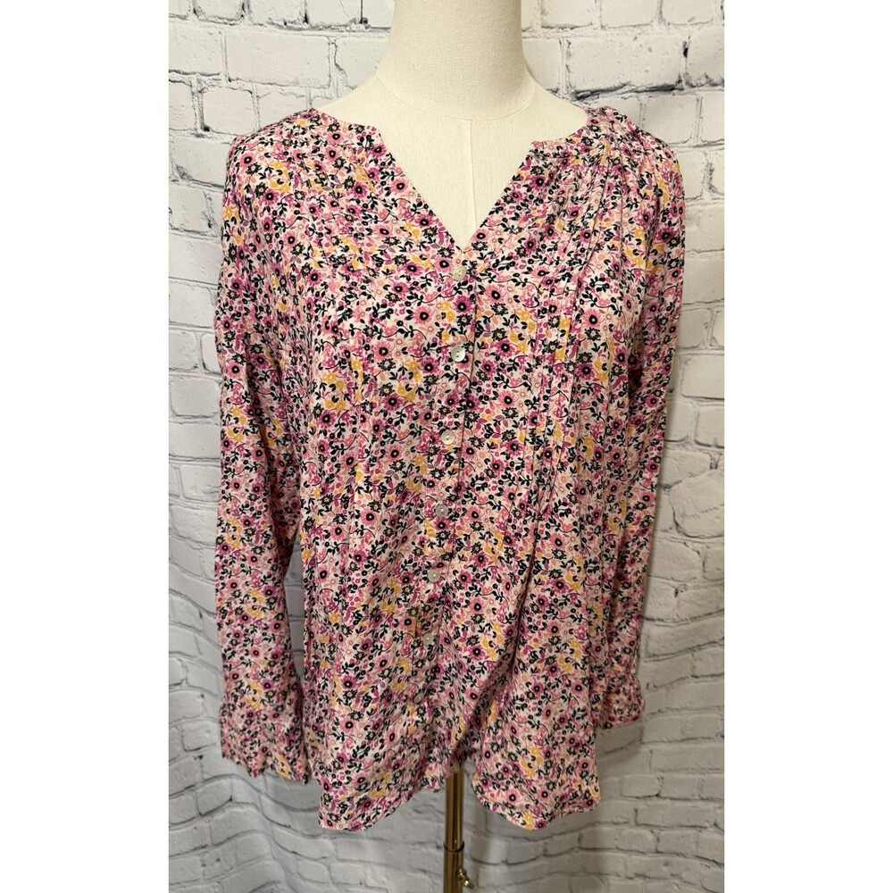 Jane and Delancey Womens Blouse Top Size M Cottagecore Pink Spring Floral
